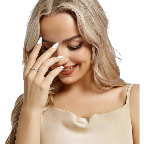 Moissanite Twisted Rope Wedding Band, D Color VVS1 18K White Gold Plated 925 - Picture 3 of 6